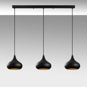 Lampada a sospensione con cavo MUBA 3xE27/40W/230V nero