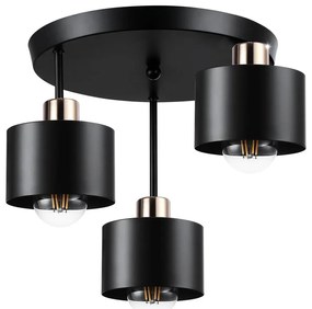 Lampadario a sospensione con supporto rigido 3xE27/35W/230V diametro 30 cm nero/oro