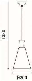 Lampadario a sospensione con filo 1xE27/15W/230V bianco diametro 20 cm