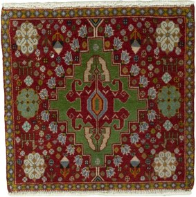 Shiraz Tappeto 50x50 Rosso (Iran) Annodato A Mano