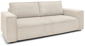 Divano letto in velluto a coste beige 245 cm Nihad - Bobochic Paris