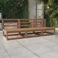 Divano da Giardino a 3 Posti Miele in Legno Massello di Pino 3075302