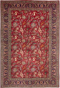 Tabriz Tappeto 200x300 Blu (Iran) Annodato A Mano
