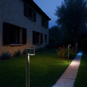 Paletto da Giardino Solare Nero da 100cm, IP54 in Alluminio Colore  Bianco Naturale 4.000K