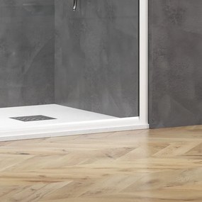 Box doccia angolare 70x130 bianco opaco scorrevole | KE-4000B - KAMALU