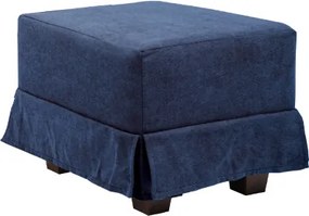 Pouf imbottito in tessuto blu 57x41 h sfoderabile con piedini