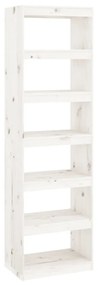 Libreria/divisorio bianco 60x30x199,5 cm legno massello di pino