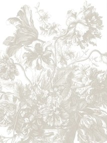 KEK Amsterdam Carta da parati panoramica Engraved Flowers Uyterlinde - Grey 195 cm