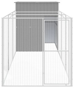 Casetta cani corsa grigio chiaro 165x455x181 cm acciaio zincato