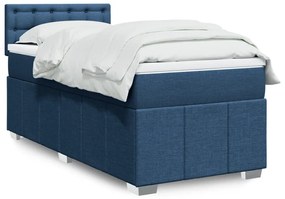 Giroletto A Molle Con Materasso Blu 90x190 Cm İn Tessuto /