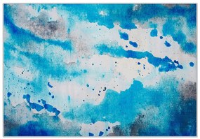 Tappeto blu/grigio 160 x 230 cm BOZAT Beliani