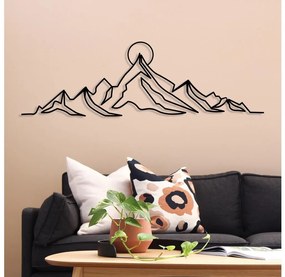 Decorazione da muro 119,5x37 cm montagne metallo