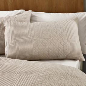 Set copripiumino e federa beige per letto matrimoniale e per letto esteso 230x220 cm Folkstone Geo – Catherine Lansfield
