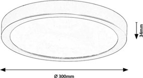 Rabalux 75073 - Plafoniera LED per bagno SHAUN PLUS 30W/230V Ø 30 cm IP44 bianco