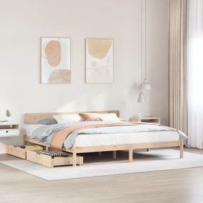 Letto senza materasso 200x200 cm in legno massello di pino