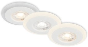 Briloner 7039036 - Set di 3 faretti da incasso per bagno 3x LED/5W/230V IP44 bianco