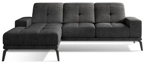 Divano angolare nero (con penisola a sinistra/con chaise lounge) Torrense – ELTAP