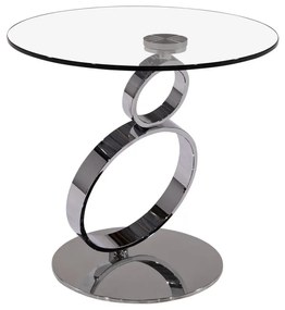 Tavolino in Vetro temperato trasparente e stelo acciaio - JOLINE