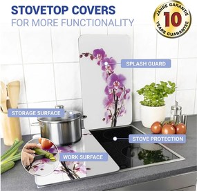 Set di 2 copri stufe in vetro Orchidea, 52 x 30 cm Orchid Blossom - Wenko
