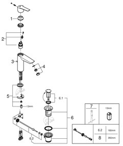 GROHE 234552432 - START Miscelatore lavabo 192 mm, nero