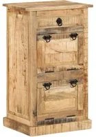 Scarpiera 4 Livelli con Cassetto Legno Massello di Mango Grezzo 328297