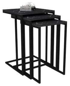 SET 3x Tavolino nero