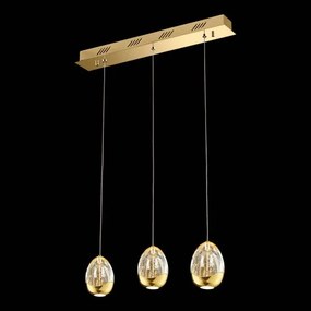 Sospensione led lineare a tre pendenti golden egg md13003023-3bgol oro