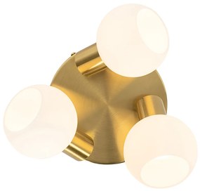 Faretto da soffitto dorato con vetro opalino 3 luci orientabile - Anouk