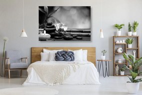 Stampa su tela – Armonia Feng Shui in bianco e nero