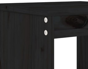 Set da bistrot da giardino 3 pz nero in legno massello di pino