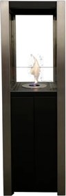 Caminetto a bioetanolo da pavimento 1.5KW in acciaio nero RUBY mod. Nevada
