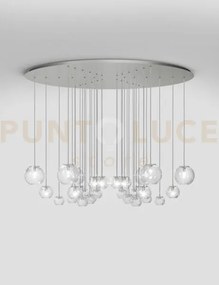 Oto sospensione cha cristallo rigadin nickel satinato 9 luci attacc...
