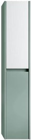 Colonna per mobile bagno Niwa 2 ante P 27 x L 30 x H 160 cm laccato opaco verde timo con vetro bianco