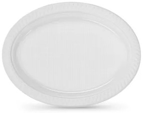 Set di piatti riutilizzabili Algon Bianco 27 x 21 cm Plastica Ovale 6 Unità