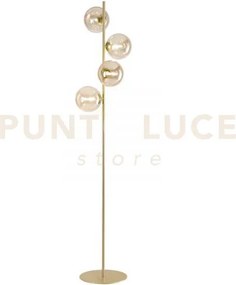 Piantana honey oro 4 luci attacco g9 34,5x28x160cm in metallo e vet...