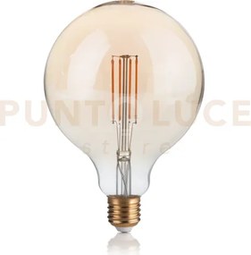 Lampadina attacco e27 in vetro globo ambra 4 w 480 lm 2200 k d125