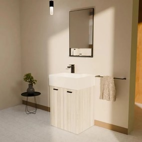Mobile da bagno sotto lavabo COLAVENE Nobu beige opaco L 59 x H 71 x P 49 cm 2 ante, lavabo non incluso
