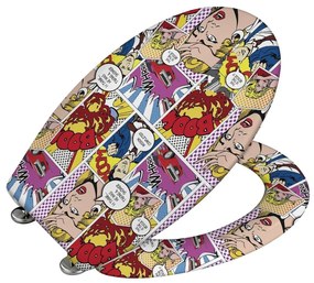 WENKO 22797100-WC sedile WC POP-ART 45x38 cm multicolore/argento
