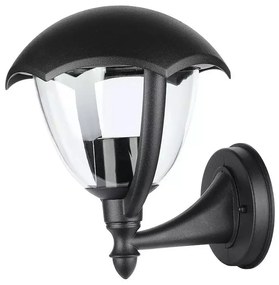 Lampada Da Parete Lanterna Giardino Attacco E27 Garden Wall Lamp IP44 Facing Up Colore Nero SKU-7046