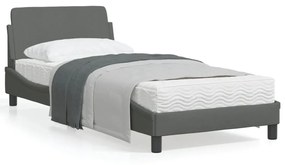 Giroletto Senza Materasso Grigio Scuro 90x200 Cm Tessuto /