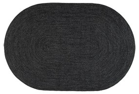 Tappeto ovale tessuto a mano grigio carbone 200x140 cm