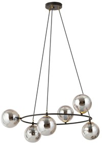 Lampadario a Sospensione AZURA 6 in Acciaio e Vetro 6xE14