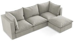 Divano angolare grigio chiaro (con penisola a destra/con chaise lounge) Manao – Makamii