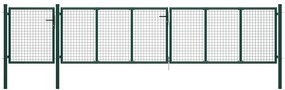 Cancello Per Giardino İn Acciaio 500x100 Cm Verde /