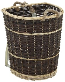 Cesta Per Legna Con Spallacci 44,5x37x50cm Salice Naturale /
