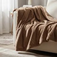 Plaid motivo 3D 160x130 cm zebrato marrone