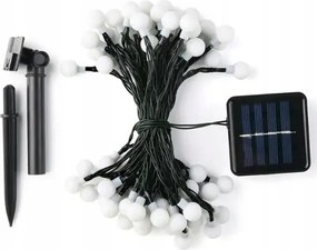 Catena decorativa solare a LED, 50 LED / 8 funzioni, 500 mAh, 9,5 m, IP67, bianco caldo
