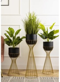 Vaso da fiori in metallo LOFT 56x20 cm oro/nero