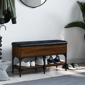 Panca per scarpe rovere marrone 82x32x45 cm legno multistrato