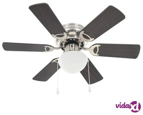 vidaXL Ventilatore da Soffitto Decorato con Luce 82cm Marrone Scuro